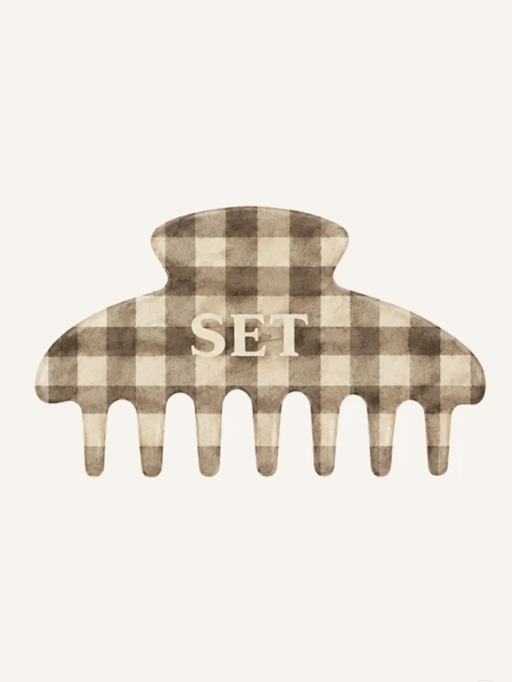 NWT SET Active Brown Plaid Hair Clip